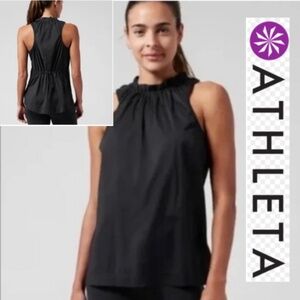 Athleta Black Levitate Run Tank , cinched back, XL, PG1486